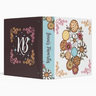 Classeur Cute baking cookies flowers sweets recipe cookbook