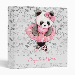 Classeur Cute Ballerina Panda Ours Argent 1ère année de l'e