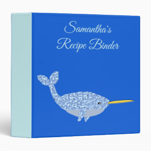 Classeur Cute Blue Baby Boy Narwhal Custom Recette