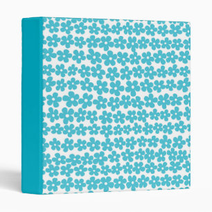 Classeur Cute Blue Minimalist Daisy Motif Floral