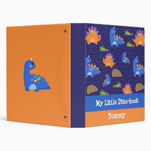 Classeur Cute Blue Orange Baby Dinosaure Étoile pétillante