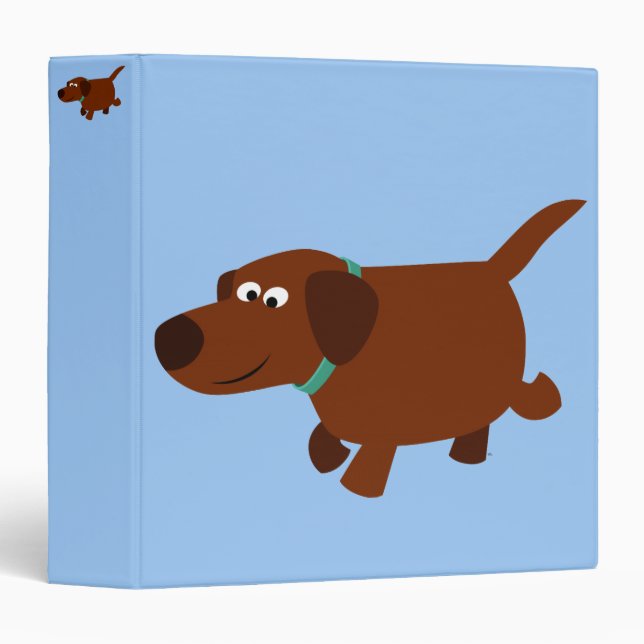 Classeur Cute Cartoon Chocolat Labrador Retriever (Devant/Côté)