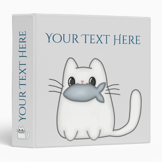 Classeur Cute chat avec poisson Prix (Devant/Côté)