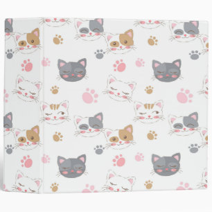 Classeur Cute chat face chats souriants motif
