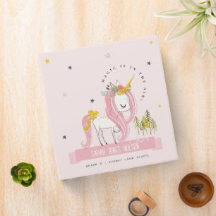 Classeur Cute Chic Whimsical Magique Unicorn Rose Princesse