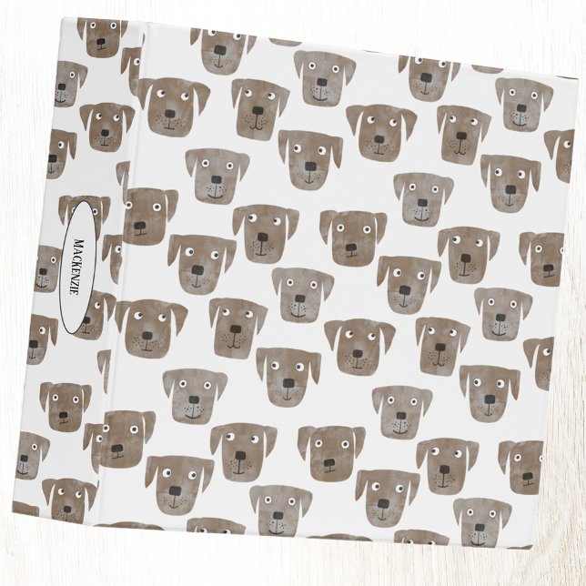 Classeur Cute Chocolat Labrador Retriever Chien Texte perso (Fun chocolate Labrador Retriever dog art personalized 3 ring binder)