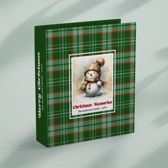 Classeur Cute Christmas snowman kids memory album custom (Cute Christmas snowman kids memory album custom 3 ring binder )