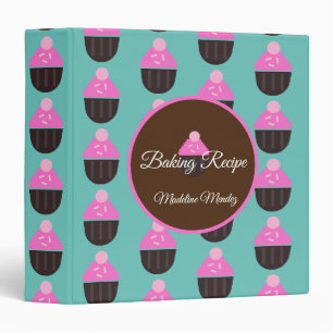 Classeur Cute Cupcake Rose boulangerie Turquoise Baker Rece
