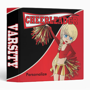 Classeur Cute Diva fille Pom-pom girl en rouge