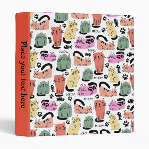 Classeur Cute Doodle Chats Et Empreintes de pattes Personna