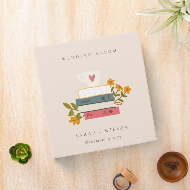 Classeur Cute Dusky Blush empilé Storybooks Mariage floral (In Situ)