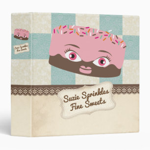 Classeur Cute fille gâteau saupoudrer de recettes de cuisso