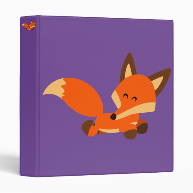 Classeur Cute Fleet Cartoon Fox (Devant/Côté)