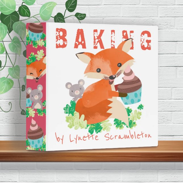 Classeur Cute fox souris cupcake recette de cuisson livre d (Créateur téléchargé)