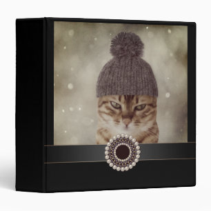Classeur Cute fun chat chaton chaton en casquette swno déce