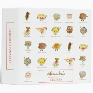 Classeur Cute gâteau dessert recettes motifs personnalisées