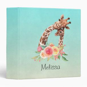 Classeur Cute Giraffe Aquarelle Maman & Bébé