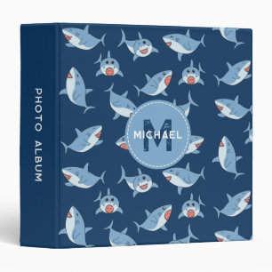 Classeur Cute Great White Sharks Ocean Monogram Album