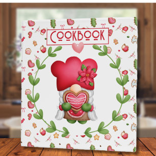 Classeur Cute Holiday Lady Gnome With Heart Recipe Cookbook