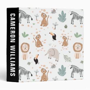 Classeur Cute Jungle Rainforest Animaux Motif