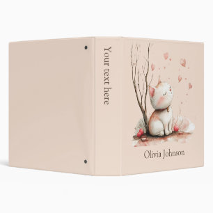 Classeur Cute Kitten personnalisé avec les coeurs