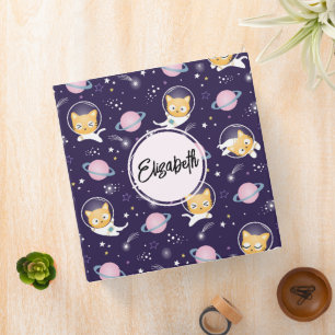 Classeur Cute Kitty Chat Astronauts Motif