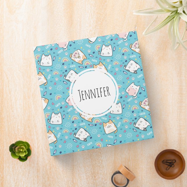 Classeur Cute Kitty Chat Motif Whimsical (In Situ)