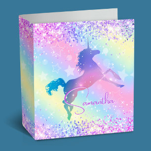 Classeur Cute licorne rose Parties scintillant arc-en-ciel 