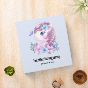 Classeur Cute & Magique Baby Unicorne en Aquarelle