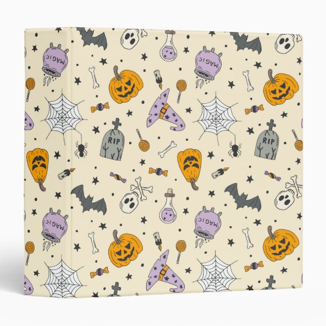 Classeur Cute Motif Halloween (Devant/Côté)