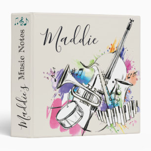 Classeur Cute   Ne jamais cesser de rêver   Notes musicales