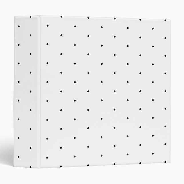 Classeur Cute noir blanc pois minuscule motif élégant (Devant/Côté)