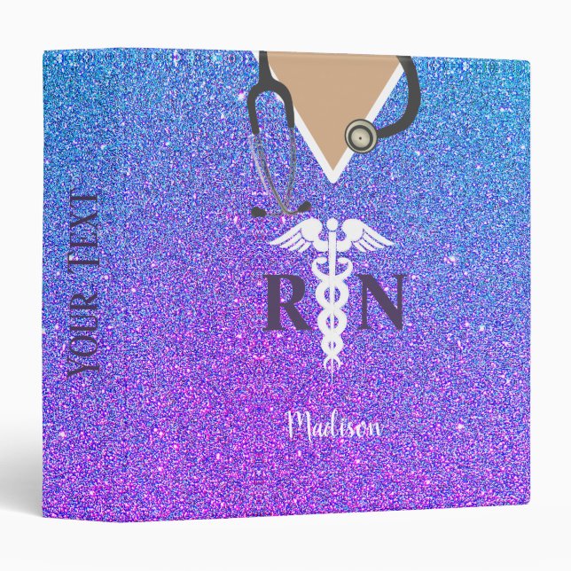 Classeur Cute Nurse Scrub Top Purple Blue Parties scintilla (Devant/Côté)