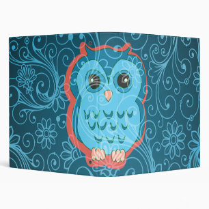 Classeur Cute Owl Girl Retro mode florale