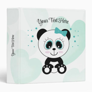 Classeur Cute Panda (Vert Menthe)
