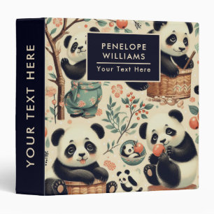 Classeur Cute Panda Vintage Peinture sans joint