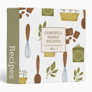 Classeur Cute Personnalisée Recette Livre vert