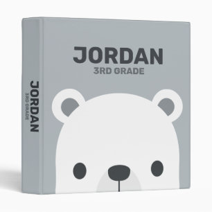 Classeur Cute petit ours polaire avec nom personnalisé