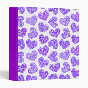 Classeur Cute Purple Doodled Heart Valentine's Day Motif