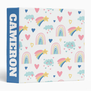 Classeur Cute Rainbow Hearts & Clouds Motif