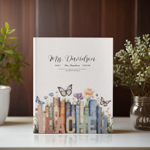 Classeur Cute Rainbow Librairie & Livres Enseignant Monogra