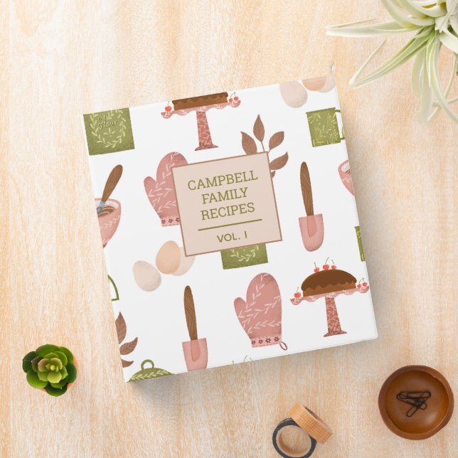 Classeur Cute Recette personnalisée Livre de recettes rose  (In Situ)