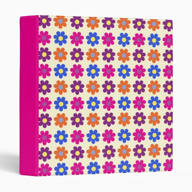 Classeur Cute Retro Penny Flower Pattern (Devant/Côté)