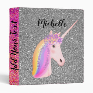 Classeur Cute rose Parties scintillant d'argent Unicorn Per
