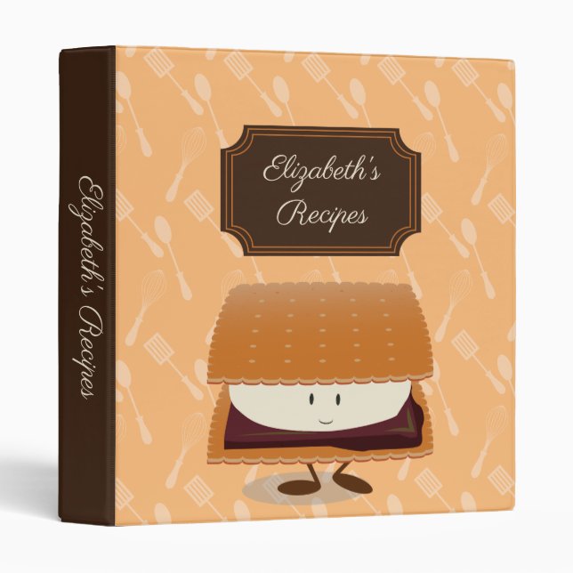 Classeur Cute S’more Nom Food Cookbook Recette (Devant/Côté)