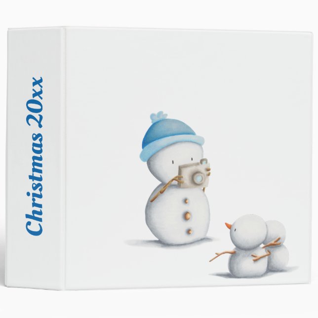 Classeur Cute Snowman prend des photos de l'album pour enfa (Devant/Côté)