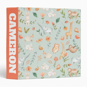 Classeur Cute Turquoise bébé animal Pastel Motif
