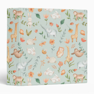 Classeur Cute Turquoise bébé animal Pastel Motif