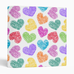Classeur Cute Vibrant Doodled Heart Valentine's Day Motif