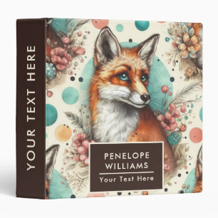 Classeur Cute Vintage Watercolo Fox peinture